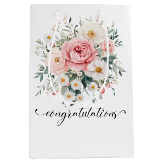 Elegant Floral Congratulations gift bag