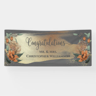 Elegant Floral Congratulations Wedding Banner