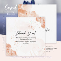 Elegant Floral Coral Thank You 