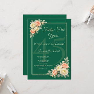Elegant Floral Corner Frame Birthday Invitation
