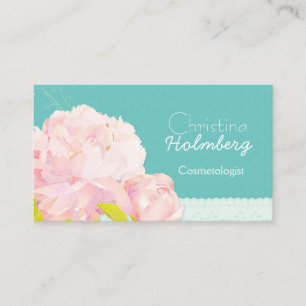 Elegant Floral Cosmetologist Business Cards