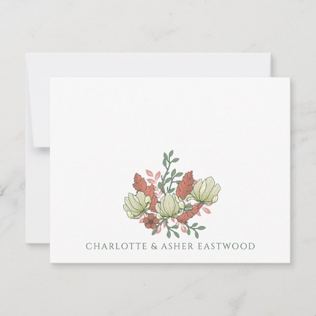 Elegant Floral Couple Card (Front)