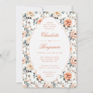 Elegant Floral Couples Baby Shower Invitation