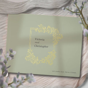 Elegant Floral Crest Classic Botanical Wedding Guest Book