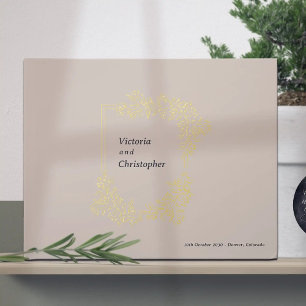 Elegant Floral Crest Classic Botanical Wedding Guest Book