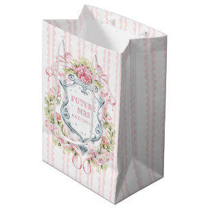 Elegant Floral Crest   Future Mrs Medium Gift Bag