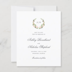Elegant Floral Crest Wedding Save the Date
