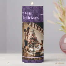 Elegant Floral Custom Family Photo Text Violet