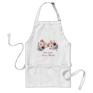 Elegant Floral Custom Name Apron