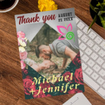 Elegant Floral Custom Photo Wedding