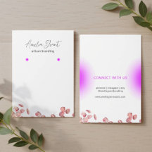 Elegant Floral Customisable Earring Display Card