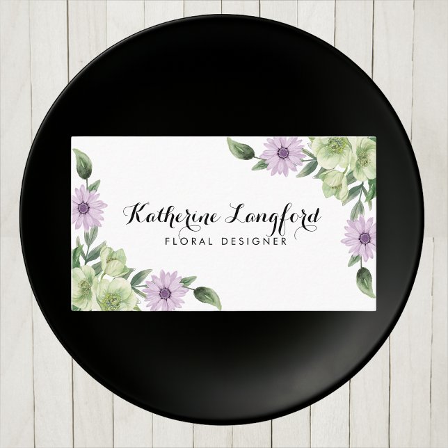 Elegant Floral Customisable Template Business Card (Creator Uploaded)