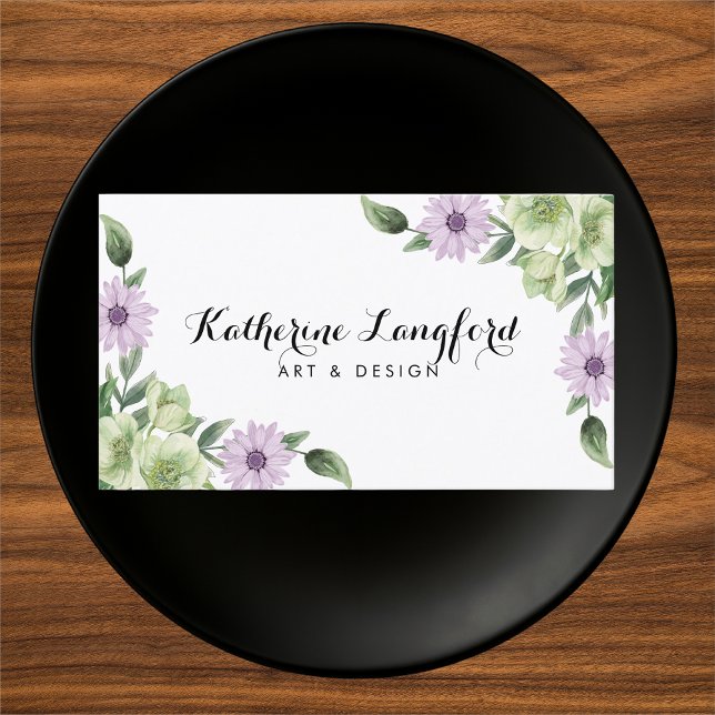 Elegant Floral Customisable Template Business Card (Creator Uploaded)