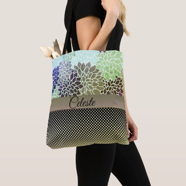 Elegant Floral Customised Tote Bag (Close Up)