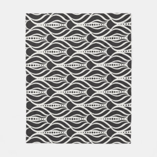 Elegant floral damask, art nouveau seamless patter fleece blanket