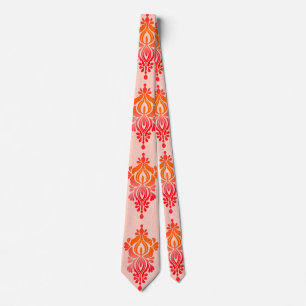 Elegant Floral Damask Chic Wedding Neck Tie