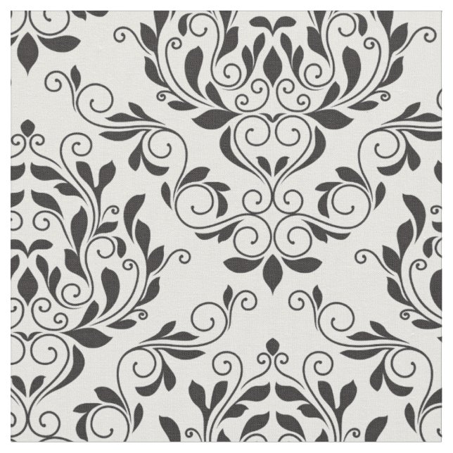Elegant Floral Damask Fabric (Close Up)