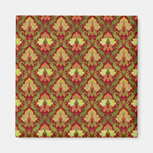 Elegant Floral Damask Magnet (Front)
