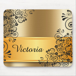 Elegant floral decoration mouse mat