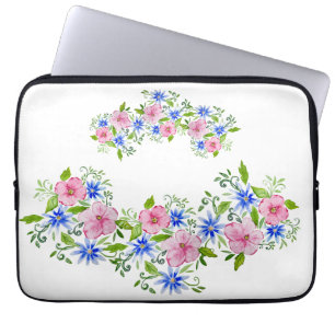Elegant floral decoration pattern laptop sleeve