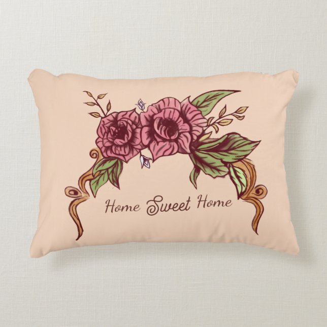 Elegant Floral Decorative Cushion (Front)