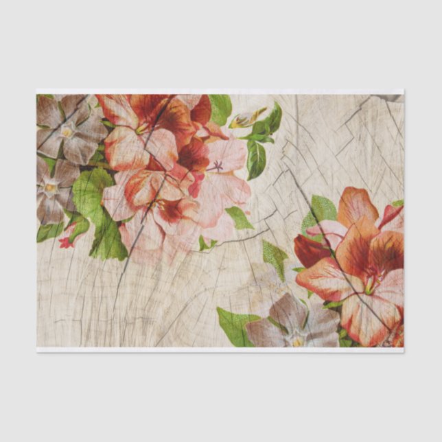 Elegant Floral Decoupage Tissue Paper (Front)