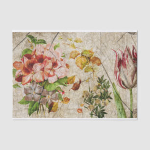 Elegant Floral Decoupage Tissue Paper