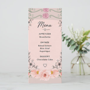 Elegant Floral Dental Hygienist Graduation Menu Ca