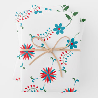 Elegant Floral Design Birthday Gift Wrapping Paper