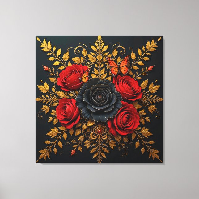 Elegant Floral Design Canvas Print (Front)
