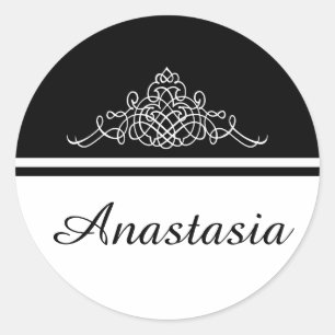 Elegant floral design classic round sticker