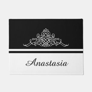 Elegant floral design doormat