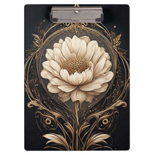 Elegant Floral Design Featuring Ornate Patterns Clipboard