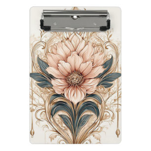 Elegant Floral Design Featuring Ornate Patterns Mini Clipboard