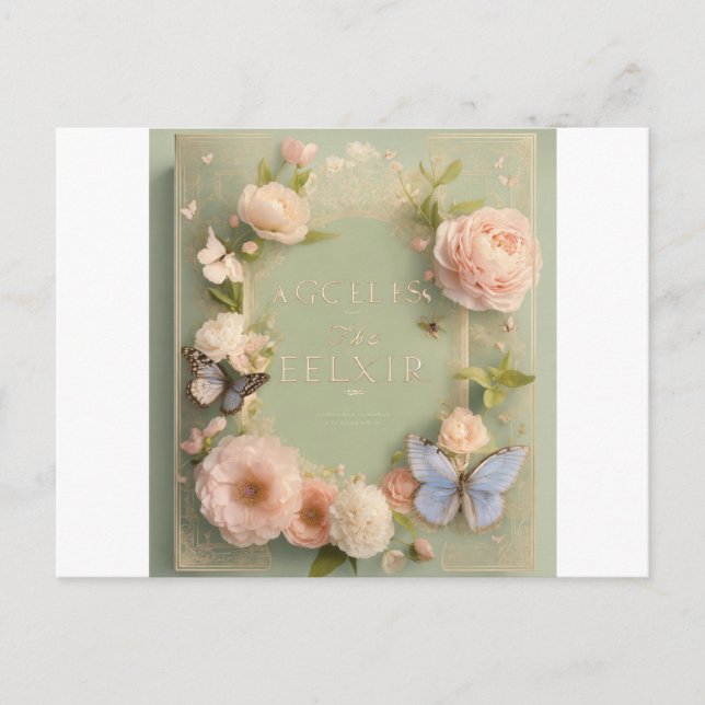 Elegant floral design Invitation Postcard (Front)