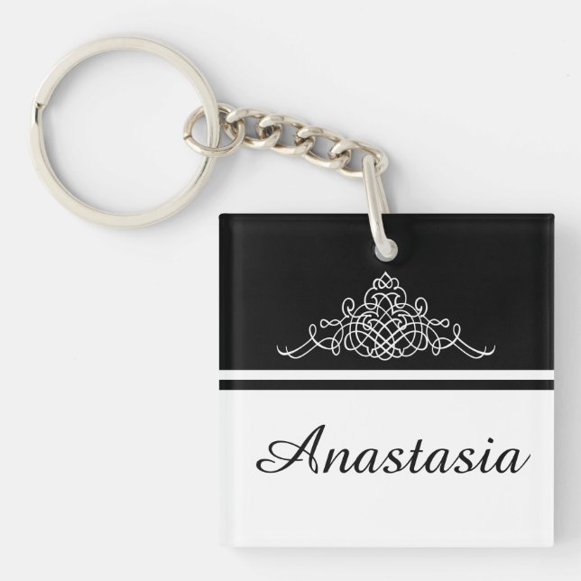 Elegant floral design key ring (Front)