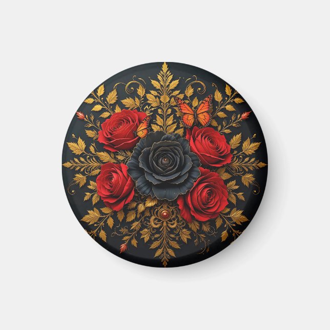 Elegant Floral Design Magnet (Front)