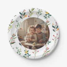 Elegant Floral Design Party Paper Plate