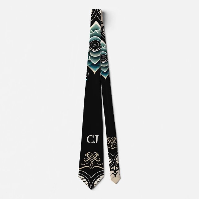 Elegant floral  design that exudes luxury  tie (Front)