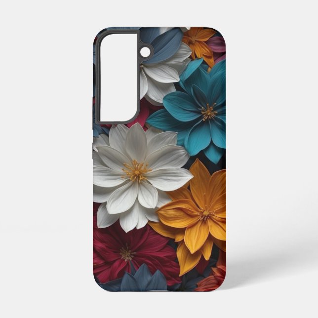 Elegant Floral Design with Colourful Florets Samsung Galaxy S22 Case (Back)
