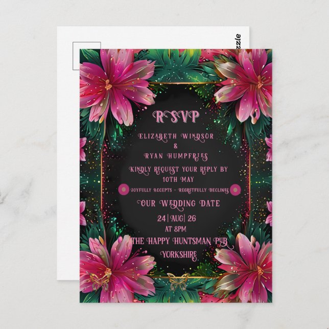 Elegant floral design with vibrant colours postcard (Front/Back)