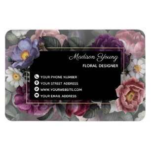 Elegant Floral Designer Custom Magnet