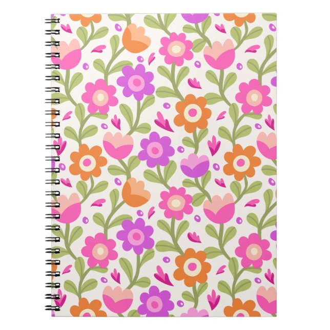 Elegant Floral Designs – Beautiful & Customisable  Notebook (Front)