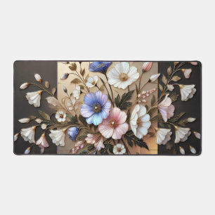 Elegant Floral Desk Mat Luxury Botanical Mouse Pad