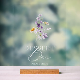 Elegant Floral Dessert Bar Sign