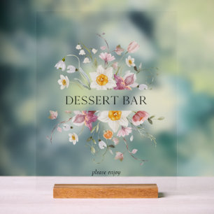 Elegant Floral Dessert Bar Sign