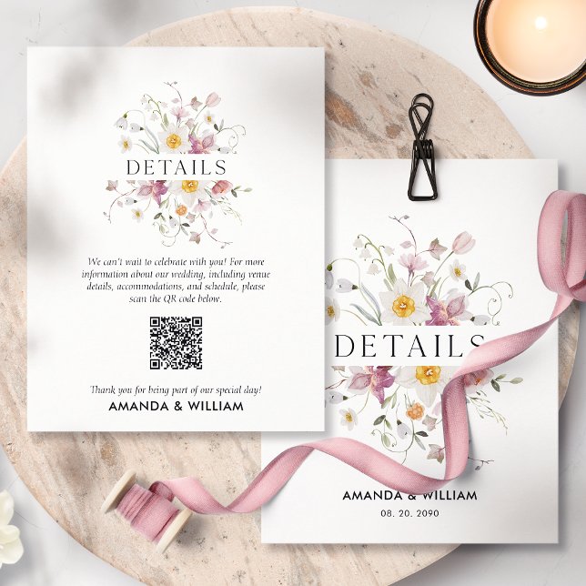 Elegant Floral Details Enclosure Card (Creator Uploaded)