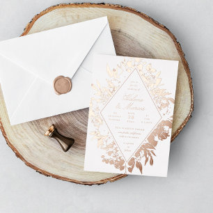 Elegant Floral Diamond Wedding Rose Gold