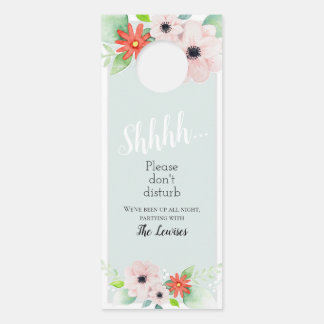 Elegant Floral Do Not Disturb Wedding Welcome Door Hanger