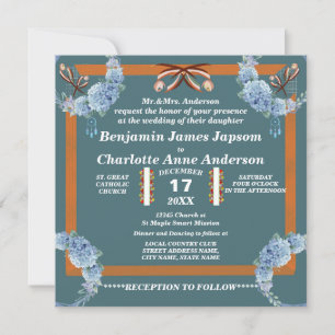 Elegant Floral Dream Catcher Customised Wedding Invitation